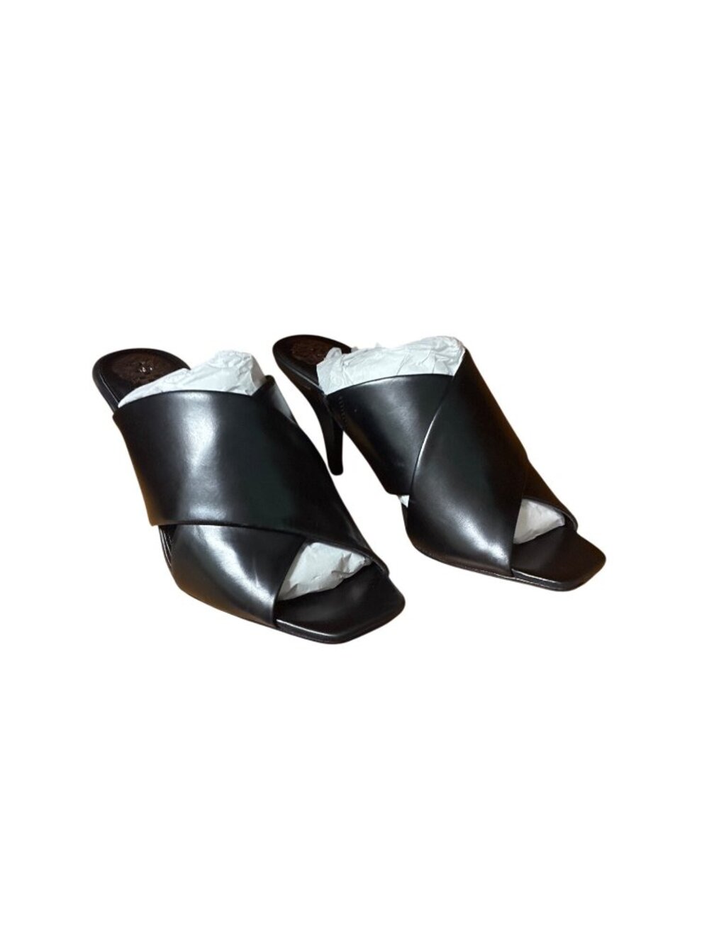 Vince Camuto REHNYA Black Criss-Cross Leather Sandals Heel 9 w/Box